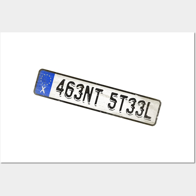 Agent Steel - License Plate Wall Art by Girladies Artshop